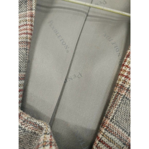 Vintage Pendleton Gray Plaid Wool Blazer Sport Coat Jacket 45 Lightweight - Picture 5 of 11